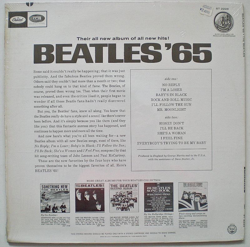 画像: The Beatles　BEATLES '65