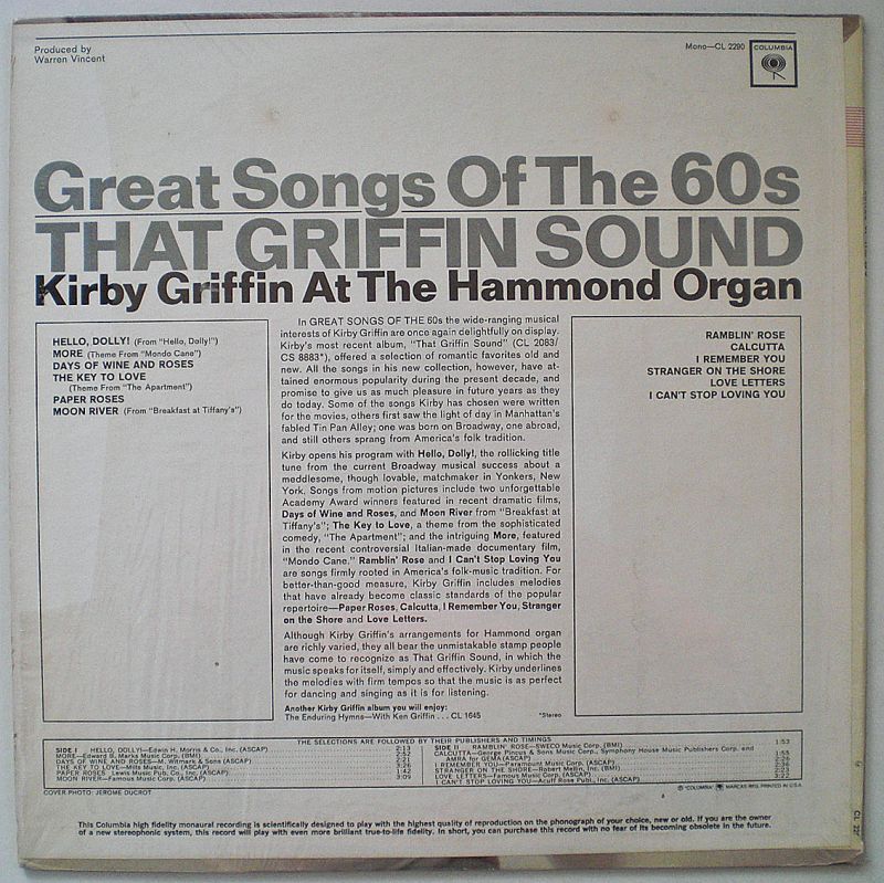 画像: Kirby Griffin　Great Songs of the 60s